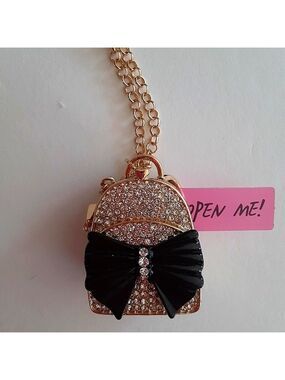 Betsey Johnson Back To Cool Backpack Locket Charm Necklace New